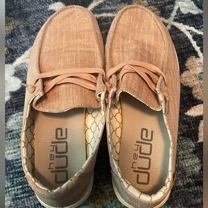 Wendy Hey Dude Sparkling Rose Gold Womens Size 9